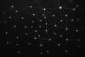 abstract image with interconnected nodes in monochrome color